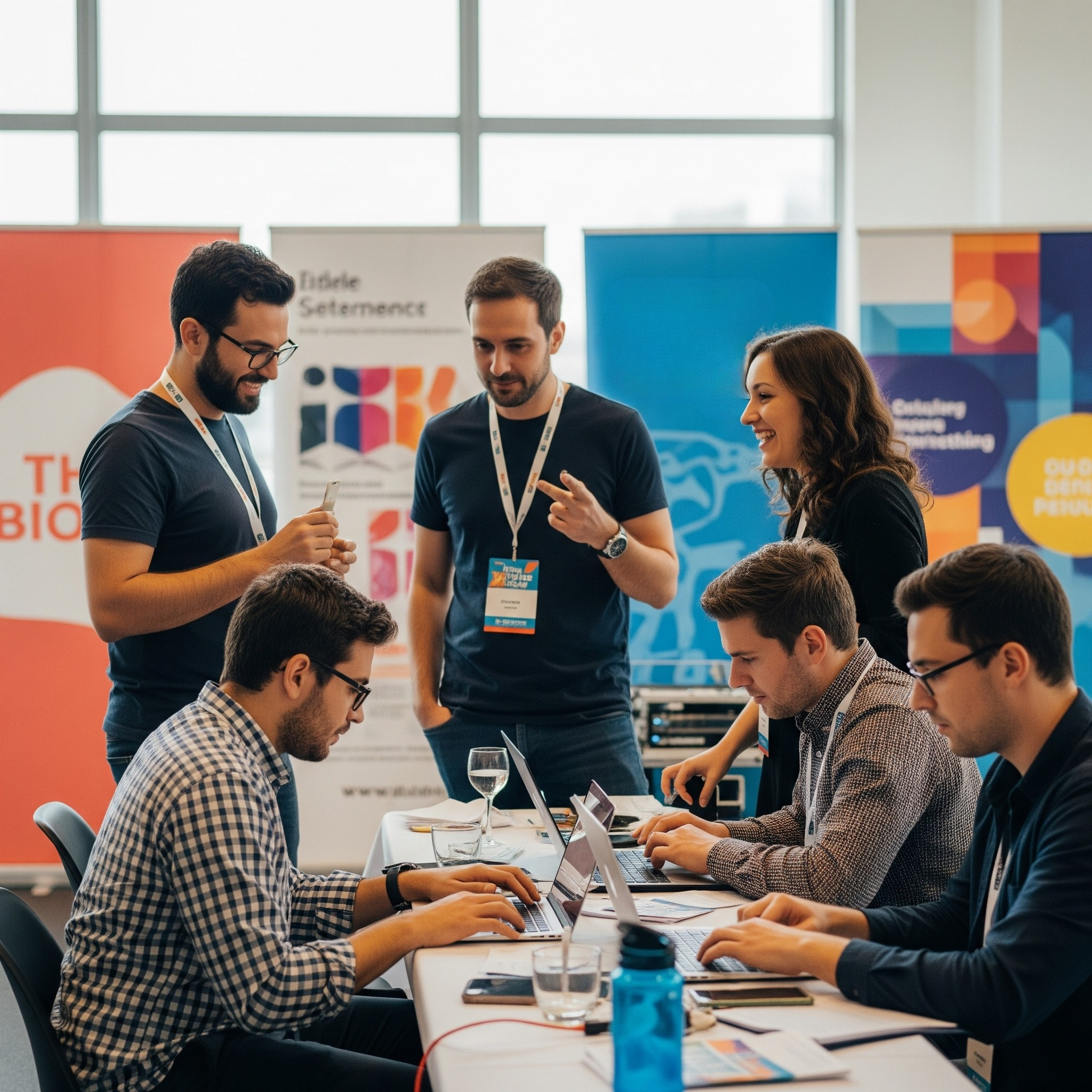 Eventteam bei einer Konferenz