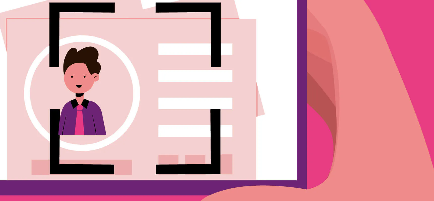 Illustration eines Handys, welches Dokumente scannt