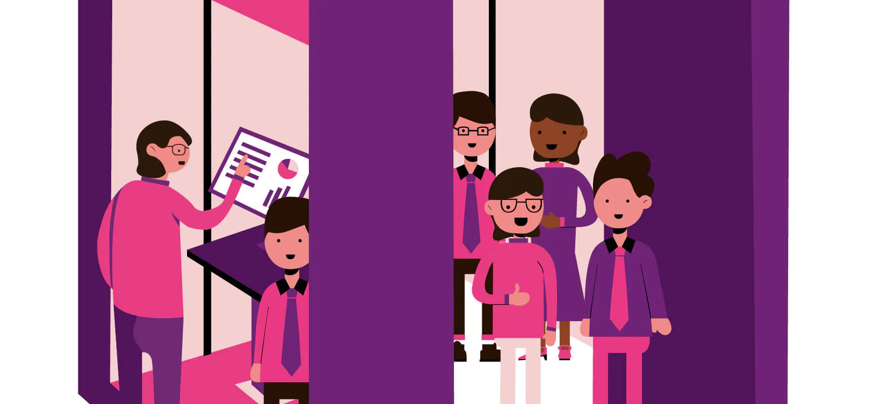 Illustration eines Meeting-Cubes